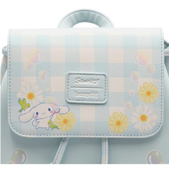 Sanrio Loungefly Cinnamoroll Blue Gingham Daisy Backpack‎ Purse - Picture 5 of 5